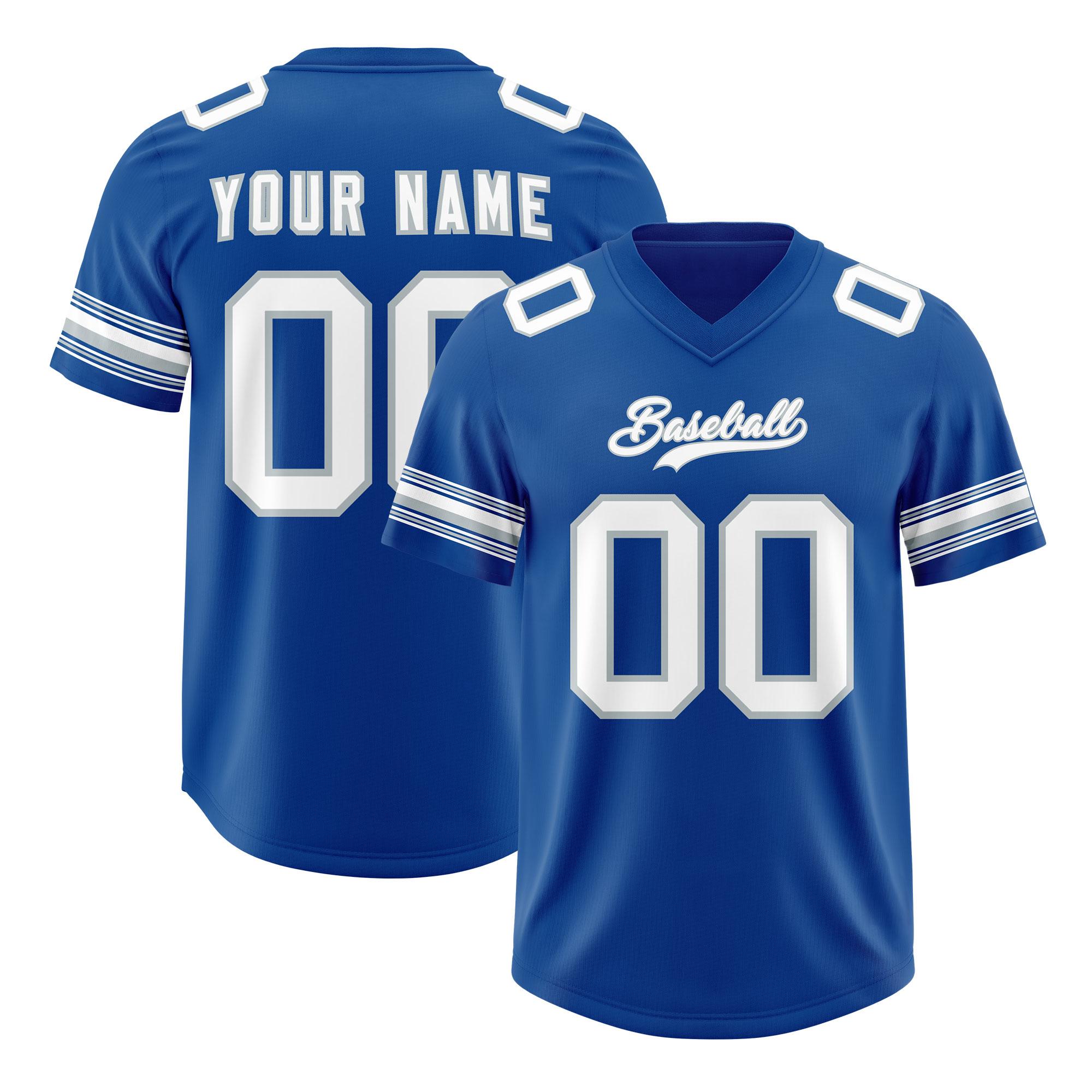 Custom Royal White Retro Personalized Sleeve Line Authentic Football Jersey