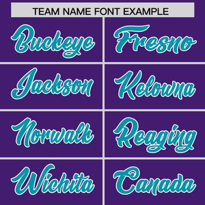 Custom Purple Aqua Retro Personalized Sleeve Line Authentic Football Jersey