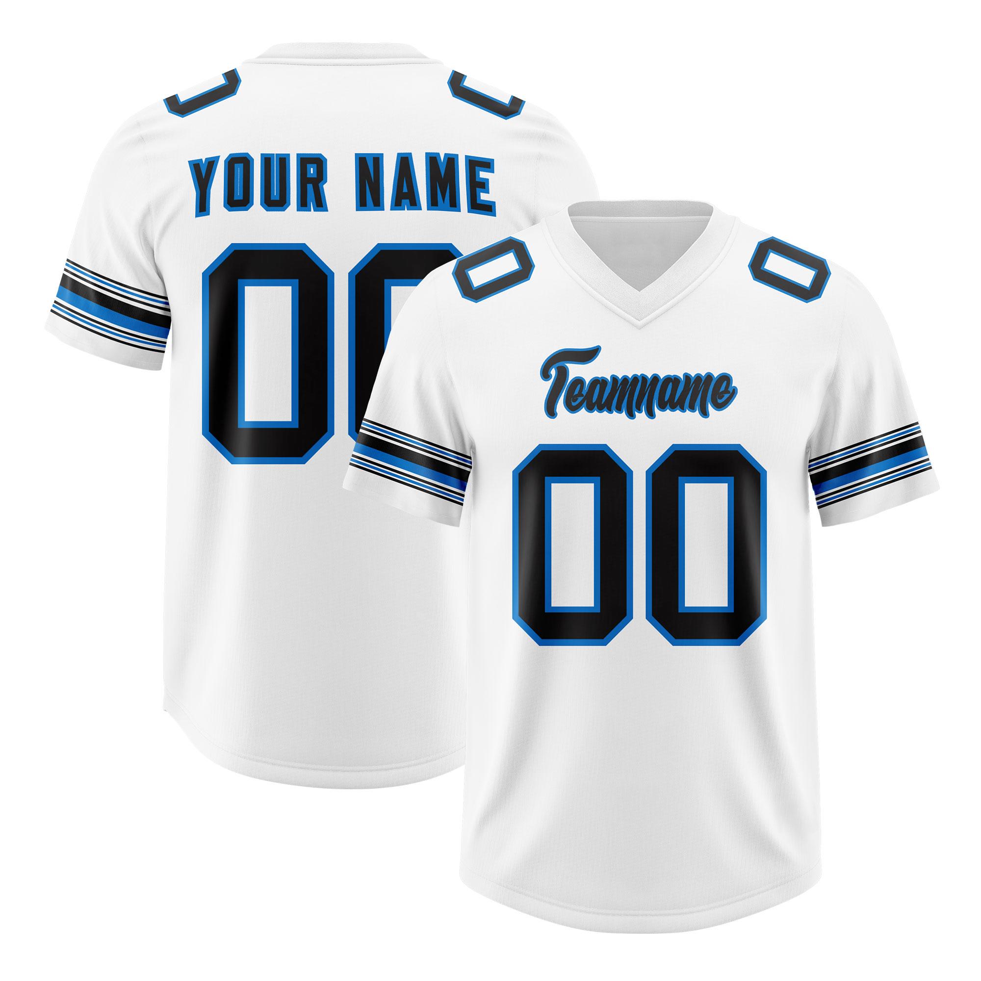 Custom White Black Retro Personalized Sleeve Line Authentic Football Jersey