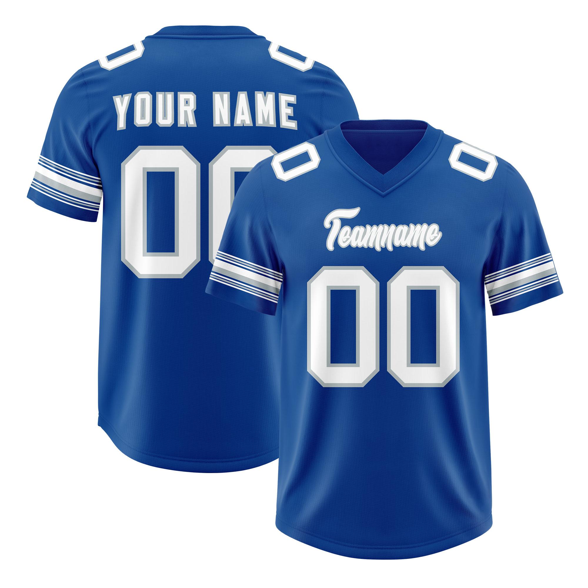 Custom Royal White Retro Personalized Sleeve Line Authentic Football Jersey