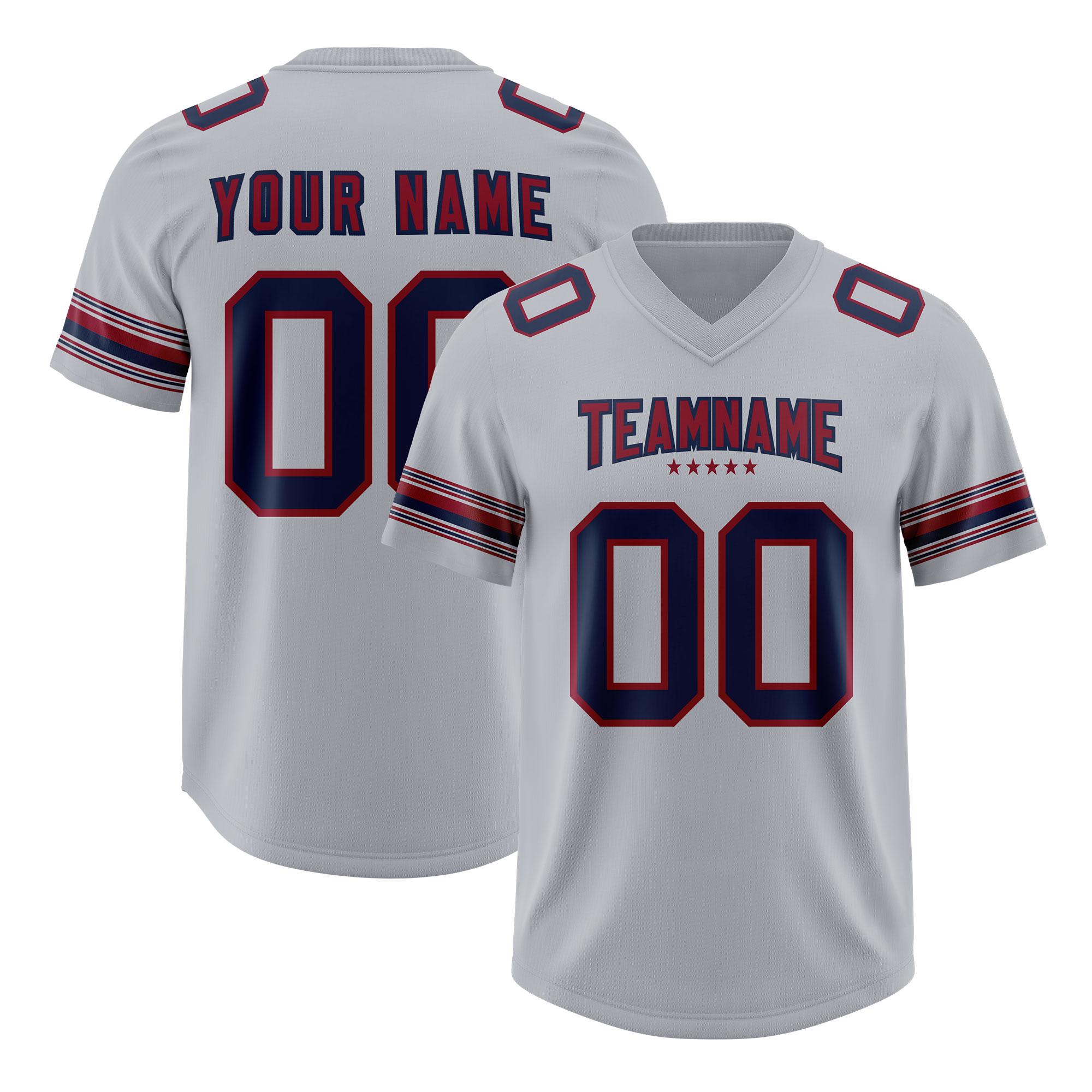 Custom Gray Navy Retro Personalized Sleeve Line Authentic Football Jersey