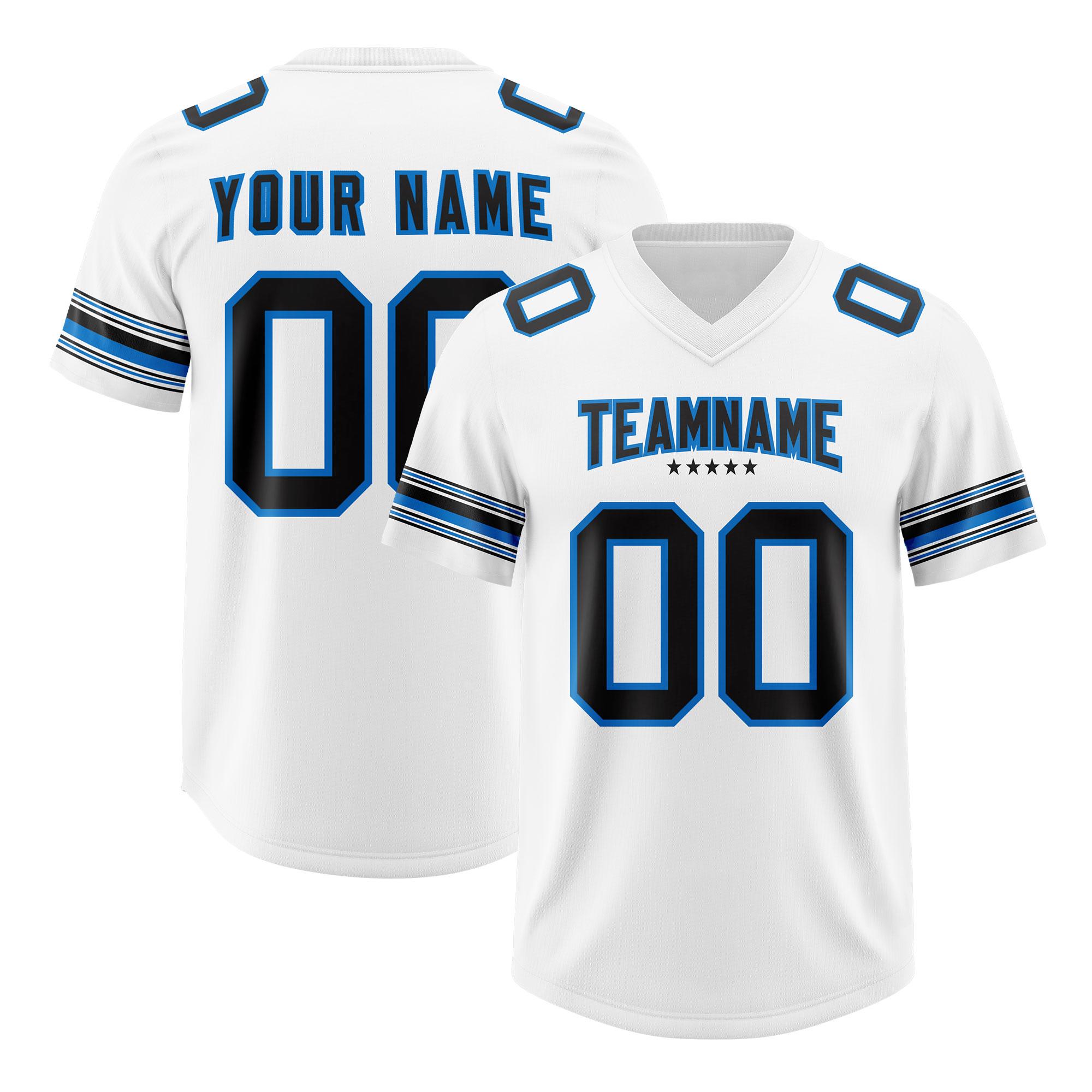 Custom White Black Retro Personalized Sleeve Line Authentic Football Jersey