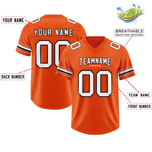 Custom Orange White Retro Personalized Sleeve Line Authentic Football Jersey