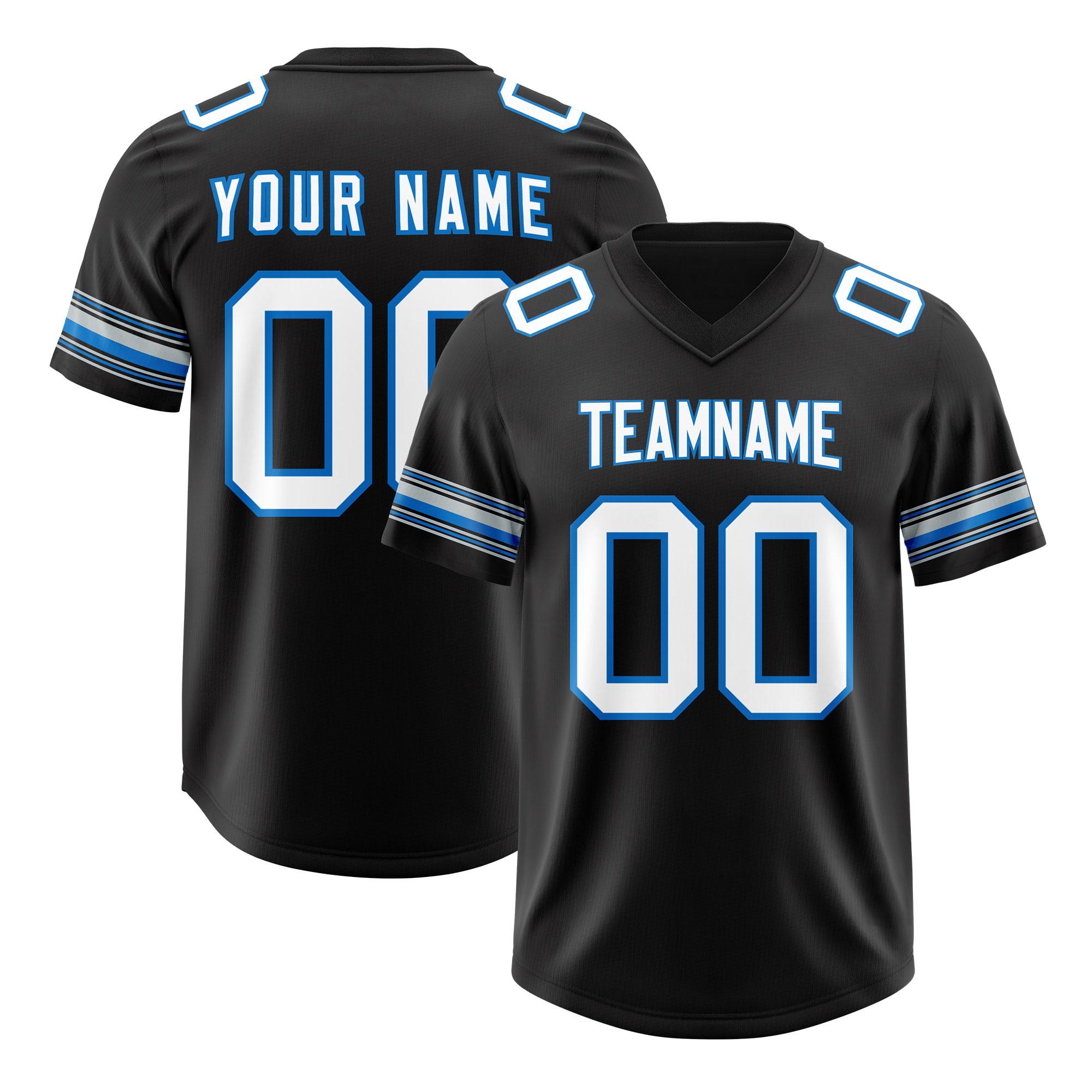 Custom Black White Retro Personalized Sleeve Line Authentic Football Jersey