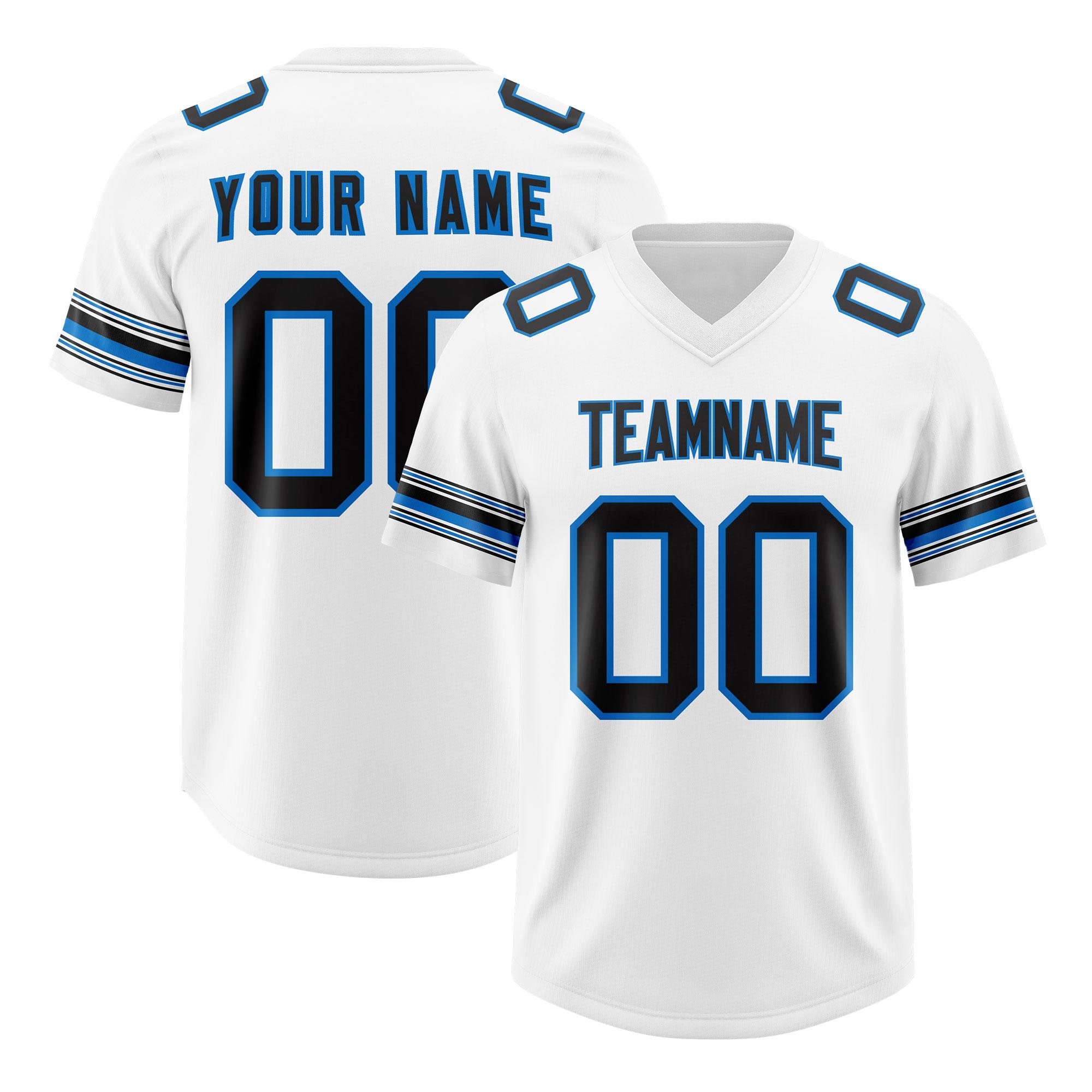 Custom White Black Retro Personalized Sleeve Line Authentic Football Jersey