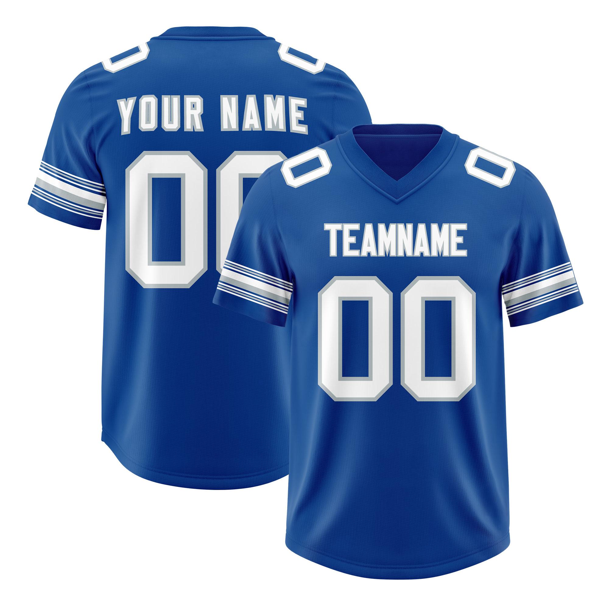 Custom Royal White Retro Personalized Sleeve Line Authentic Football Jersey