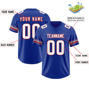 Custom Royal White Retro Personalized Sleeve Line Authentic Football Jersey