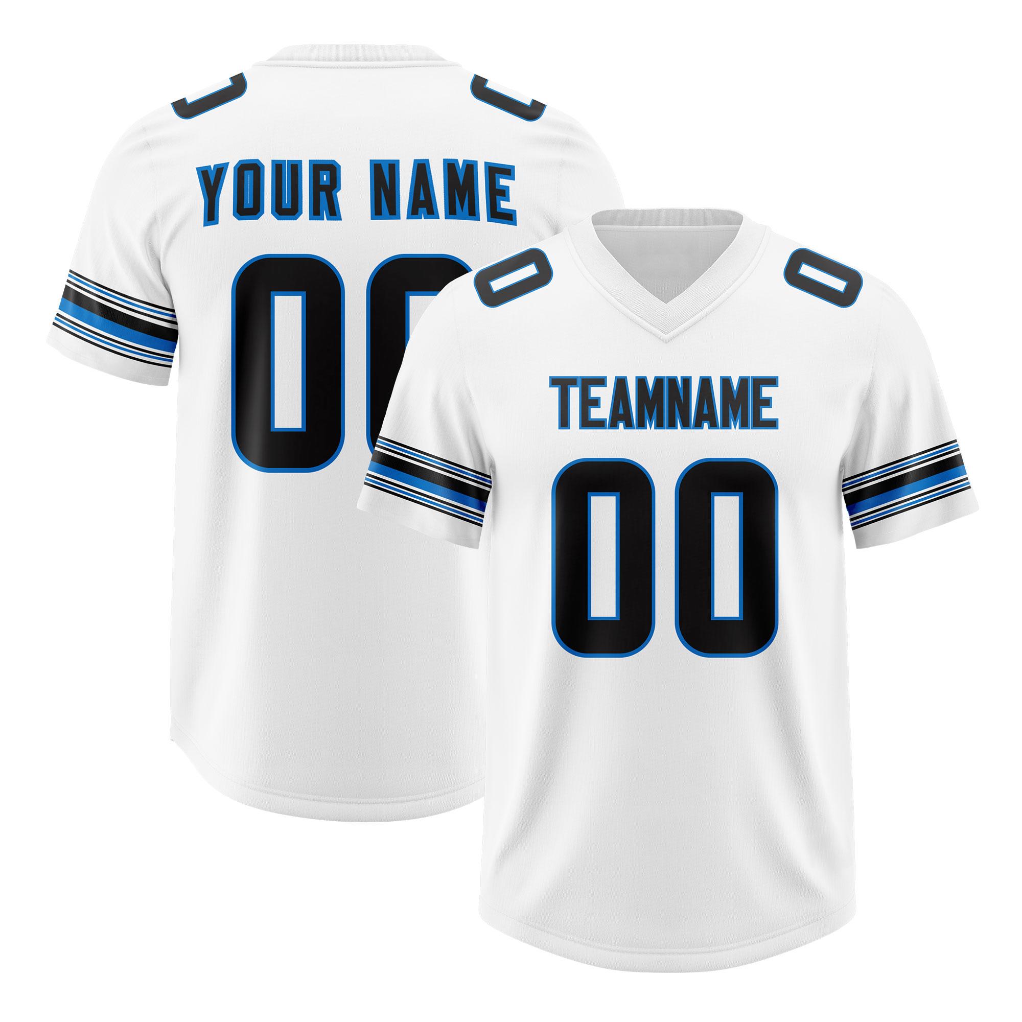 Custom White Black Retro Personalized Sleeve Line Authentic Football Jersey