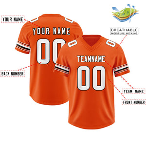 Custom Orange White Retro Personalized Sleeve Line Authentic Football Jersey