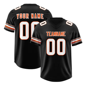 Custom Black White Retro Personalized Sleeve Line Authentic Football Jersey