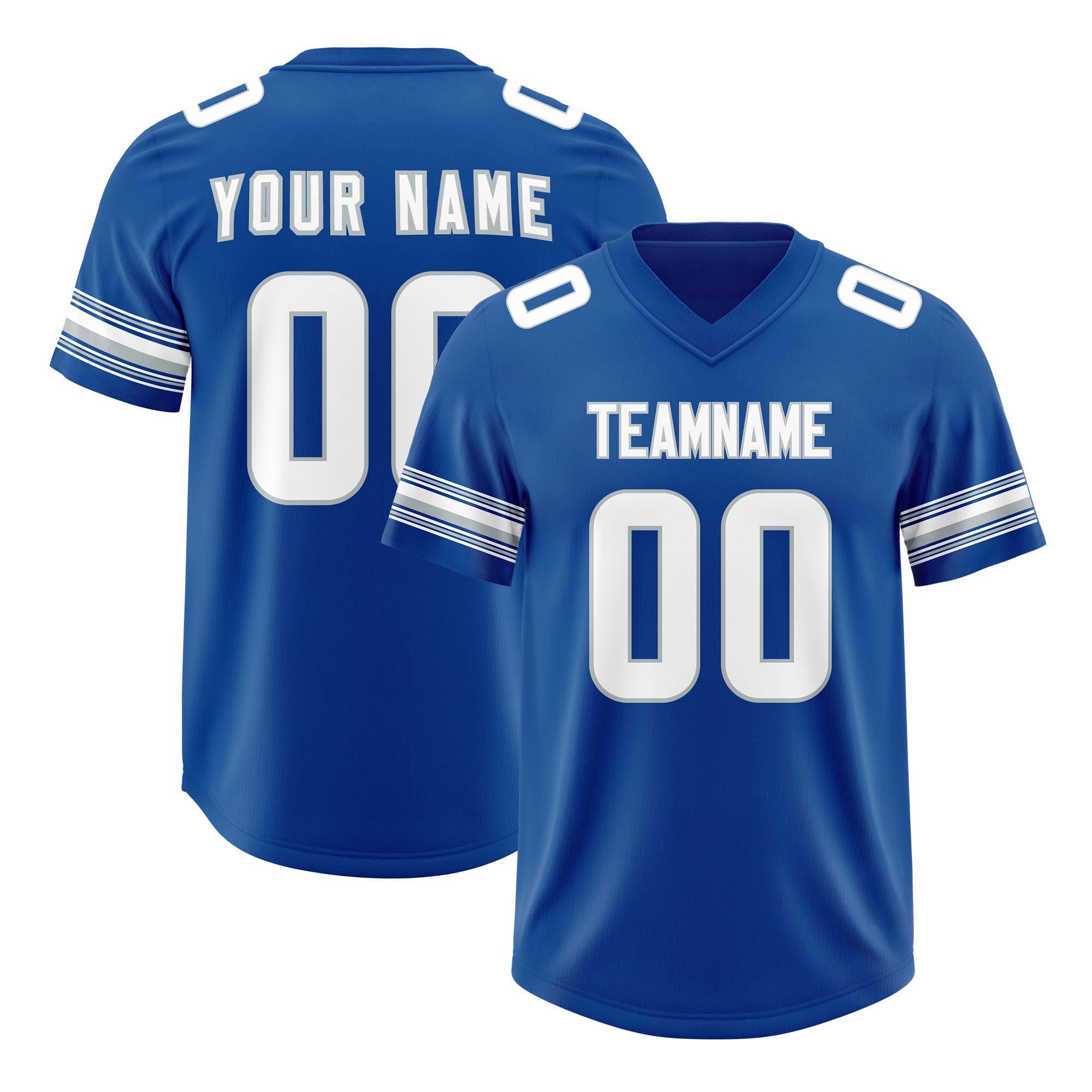 Custom Royal White Retro Personalized Sleeve Line Authentic Football Jersey