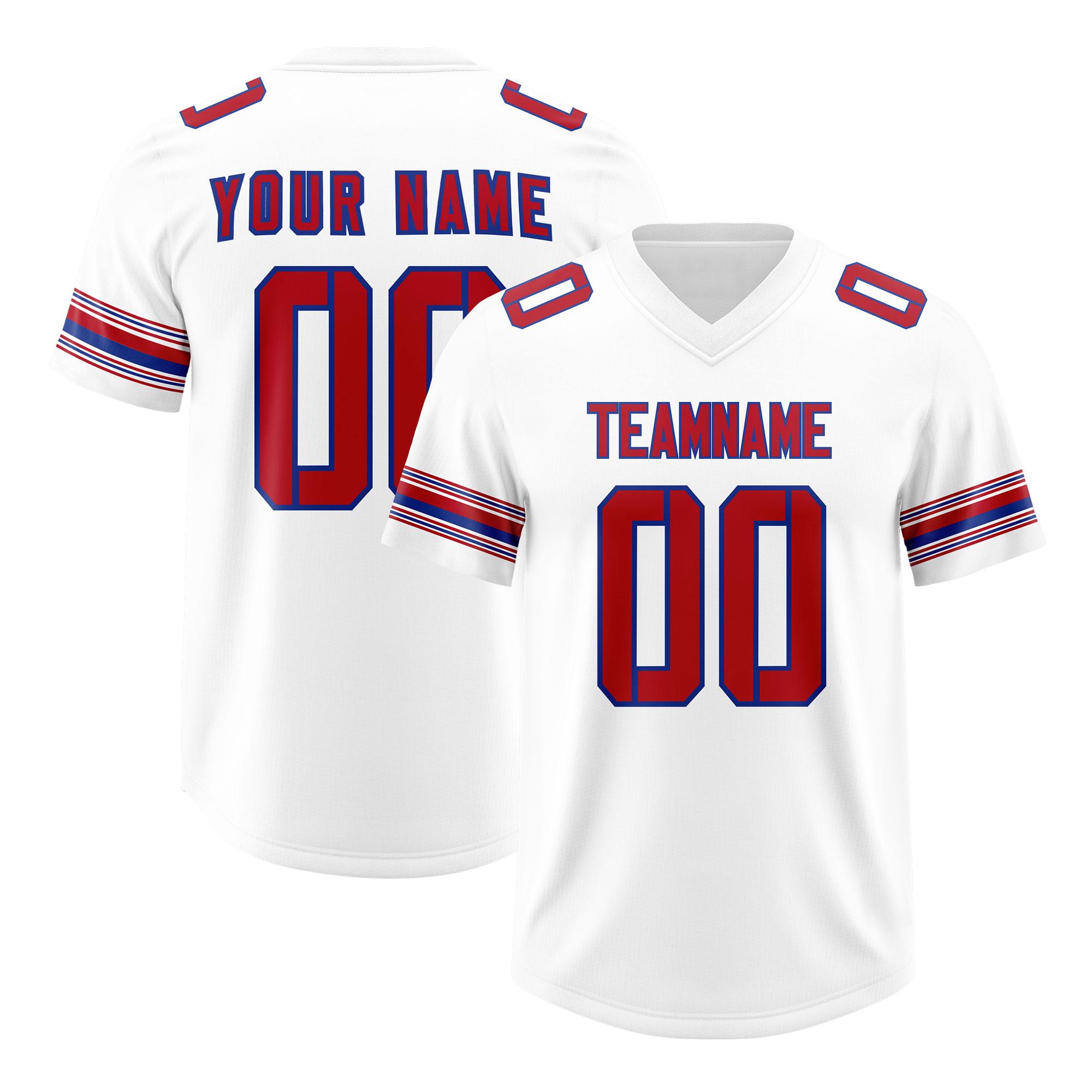 Custom White Red Retro Personalized Sleeve Line Authentic Football Jersey