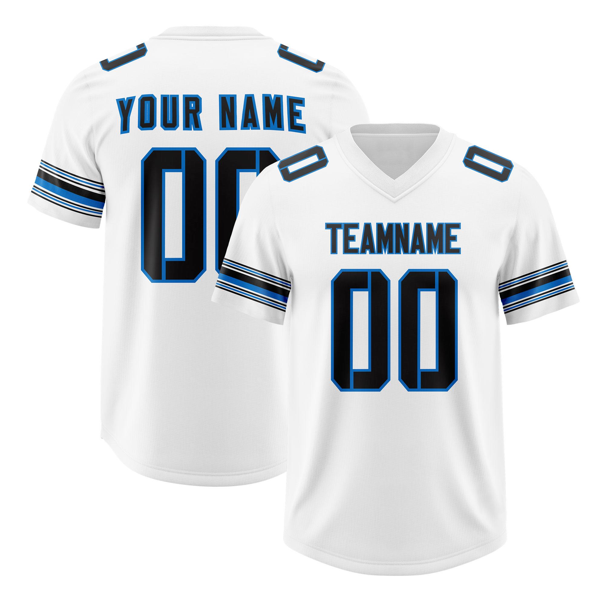 Custom White Black Retro Personalized Sleeve Line Authentic Football Jersey