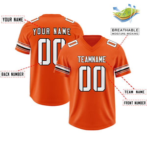 Custom Orange White Retro Personalized Sleeve Line Authentic Football Jersey