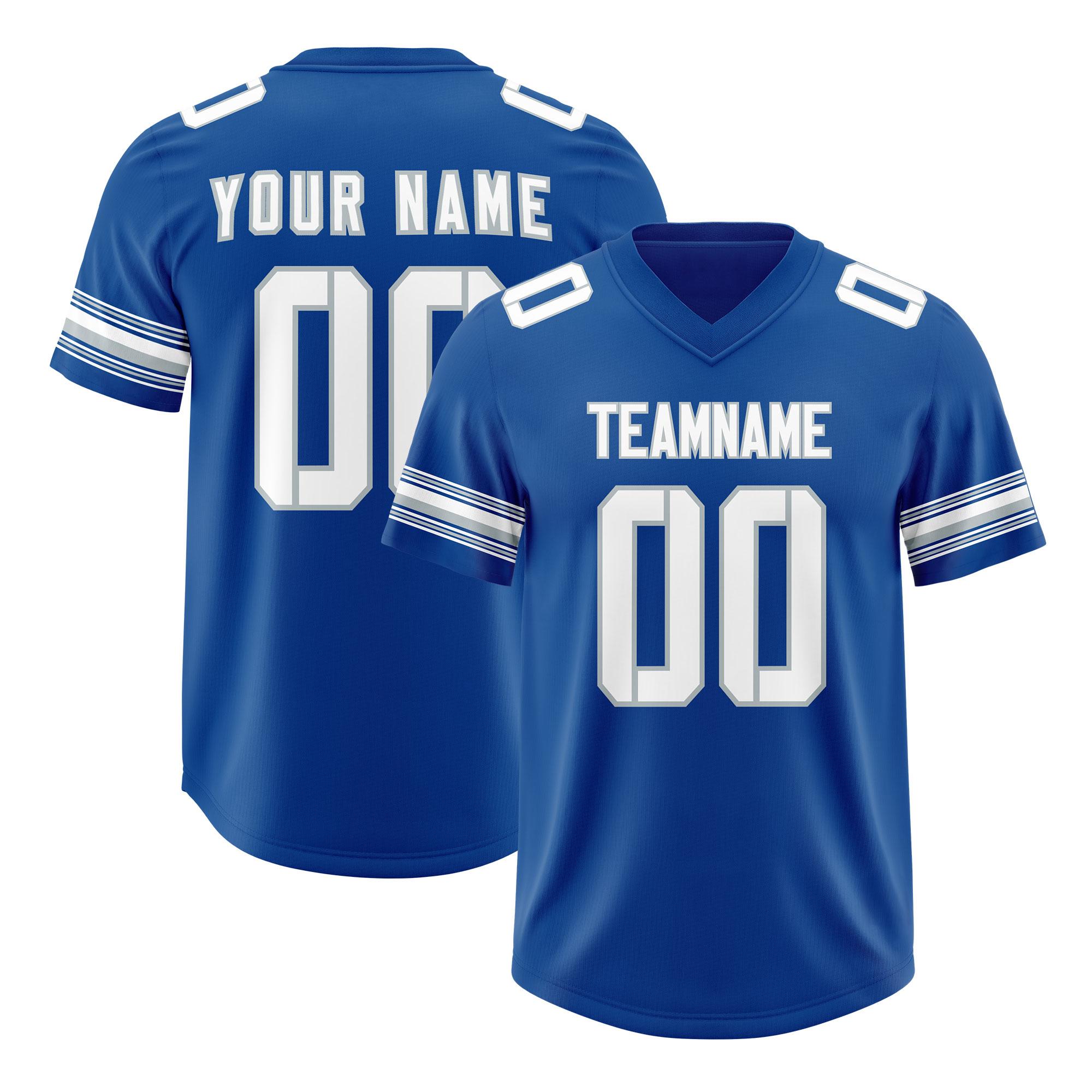 Custom Royal White Retro Personalized Sleeve Line Authentic Football Jersey