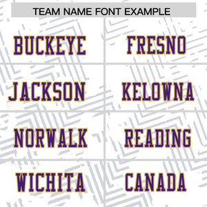 Custom White Purple-Old Gold Personalized Graffiti Line Design Authentic Football Jersey