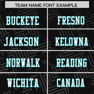 Custom Black White-Aqua Personalized Graffiti Line Design Authentic Football Jersey