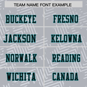 Custom Gray Black-Aqua Personalized Graffiti Line Design Authentic Football Jersey