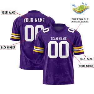 Custom Purple White Personalized Graffiti Line Design Authentic Football Jersey