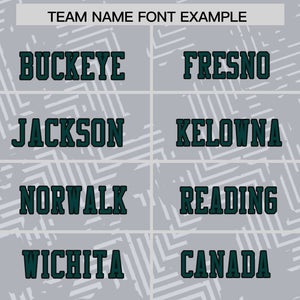 Custom Gray Midnight Green-Black Personalized Graffiti Line Design Authentic Football Jersey