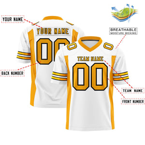 Custom White Yellow Personalized Insert Color Design Authentic Football Jersey