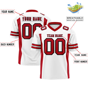 Custom White Red Personalized Insert Color Design Authentic Football Jersey