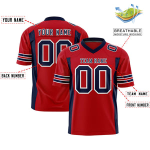 Custom Red Navy Personalized Insert Color Design Authentic Football Jersey