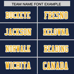 Custom Navy Yellow Personalized Insert Color Design Authentic Football Jersey