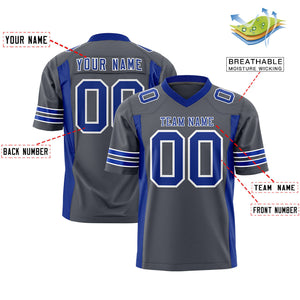 Custom Dark Gray Royal Personalized Insert Color Design Authentic Football Jersey