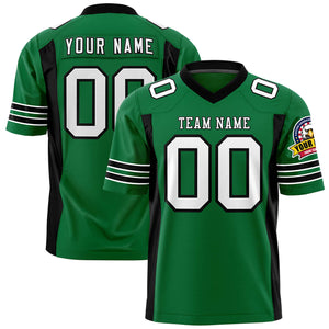 Custom Kelly Green Black Personalized Insert Color Design Authentic Football Jersey