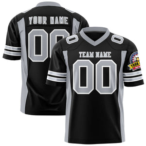 Custom Black Gray Personalized Insert Color Design Authentic Football Jersey