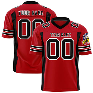 Custom Red Black Personalized Insert Color Design Authentic Football Jersey