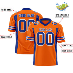 Custom Orange Royal Personalized Insert Color Design Authentic Football Jersey