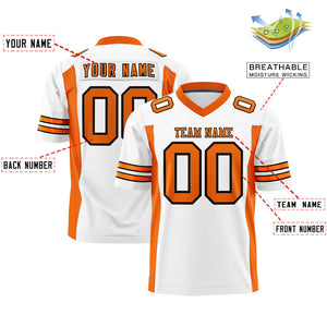 Custom White Orange Personalized Insert Color Design Authentic Football Jersey