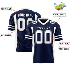 Custom Navy White Personalized Insert Color Design Authentic Football Jersey