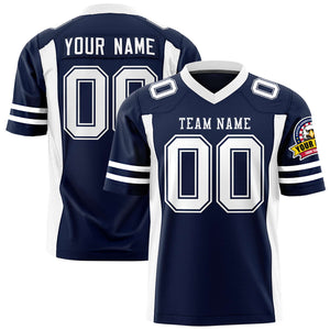 Custom Navy White Personalized Insert Color Design Authentic Football Jersey