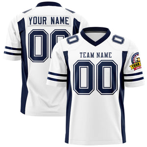 Custom White Navy Personalized Insert Color Design Authentic Football Jersey