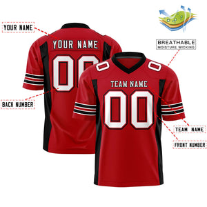 Custom Red Black Personalized Insert Color Design Authentic Football Jersey