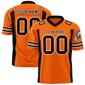 Custom Orange Black Personalized Insert Color Design Authentic Football Jersey