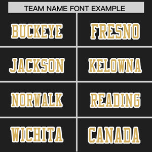 Custom Black Old Gold Personalized Insert Color Design Authentic Football Jersey