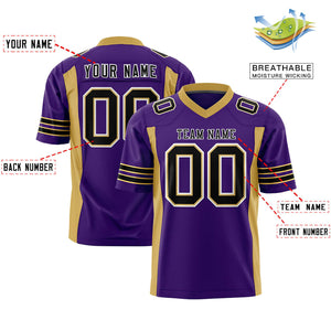 Custom Purple Old Gold Personalized Insert Color Design Authentic Football Jersey