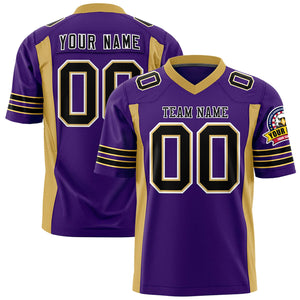 Custom Purple Old Gold Personalized Insert Color Design Authentic Football Jersey