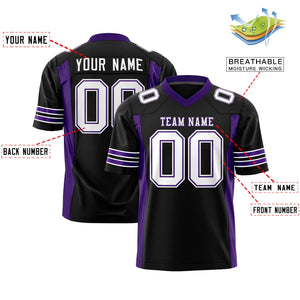 Custom Black Purple Personalized Insert Color Design Authentic Football Jersey