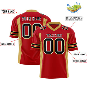 Custom Red Old Gold Personalized Insert Color Design Authentic Football Jersey