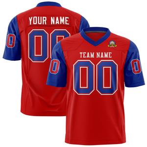 Custom Red Royal Personalized Raglan Sleeves Design Authentic Football Jersey