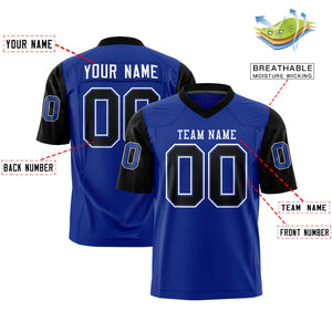 Custom Royal Black Personalized Raglan Sleeves Design Authentic Football Jersey