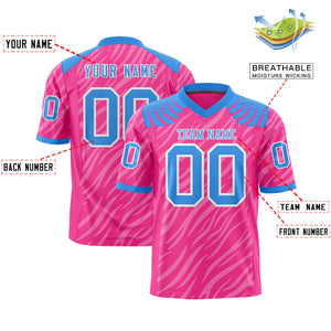 Custom Pink White Personalized Tiger Stripe Graffiti Pattern Authentic Football Jersey