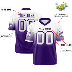 Custom White Purple Gradient Fashion Personalized Authentic Football Jersey