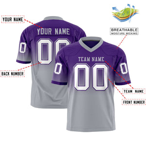 Custom Purple Gray Gradient Fashion Personalized Authentic Football Jersey