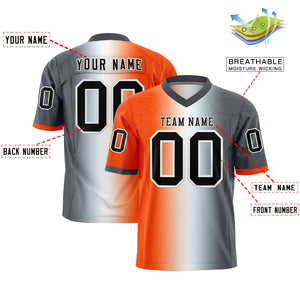 Custom Orange White-Dark Gray Personalized Gradient Fashion Authentic Football Jersey